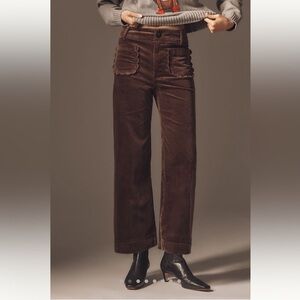 NWT Maeve by Anthropologie Chocolate Corduroy Cropped Pants